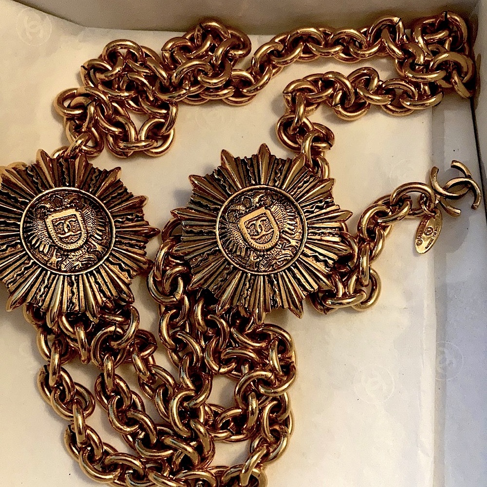 Authentic Chanel 18KT Gold Plated Vintage Belt/ Necklace - Picture 8 of 16